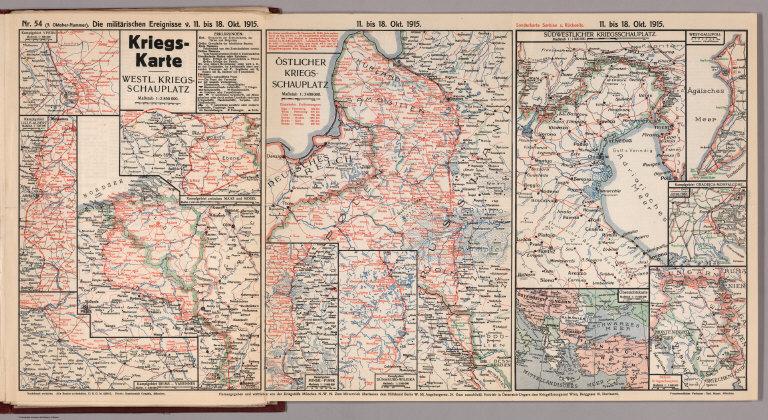 World War I Map (German), Nr. 54. Military Events ... to October 18, 1915.