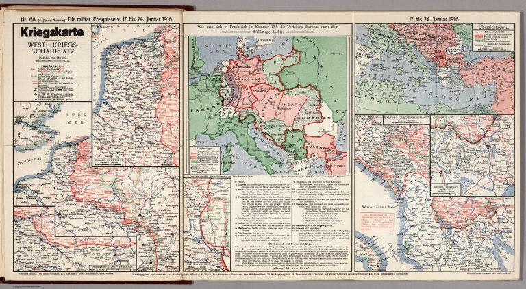 World War I Map (German), Nr. 68. Military Events ... to January 24, 1916.