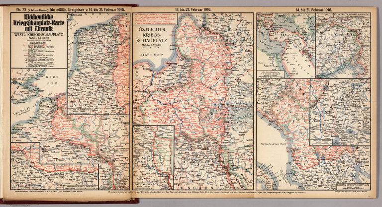 World War I Map (German), Nr. 72. Military Events ... to February 21, 1916.