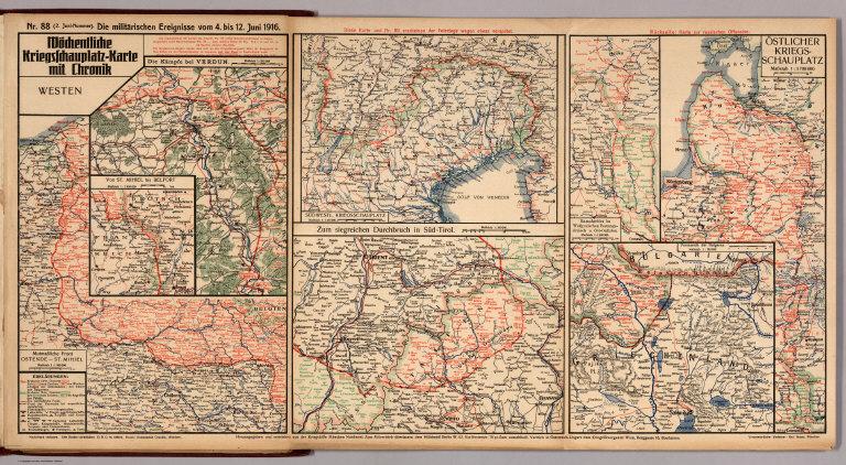 World War I Map (German), Nr. 88. Military Events ... to June 12, 1916.