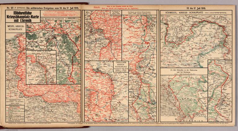 World War I Map (German), Nr. 93. Military Events ... to July 17, 1916.