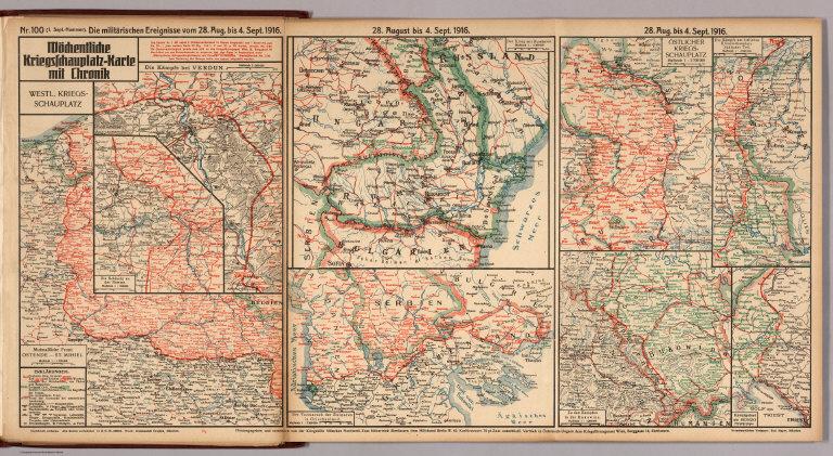 World War I Map (German), Nr. 100. Military Events ... to September 4, 1916.