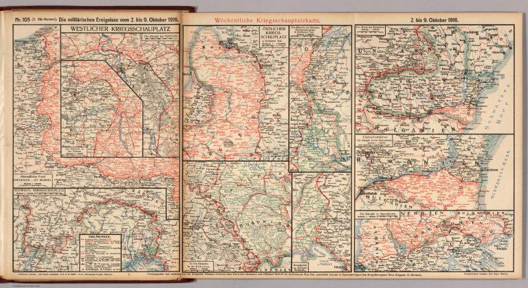 World War I Map (German), Nr. 105. Military Events ... to October 9, 1916.