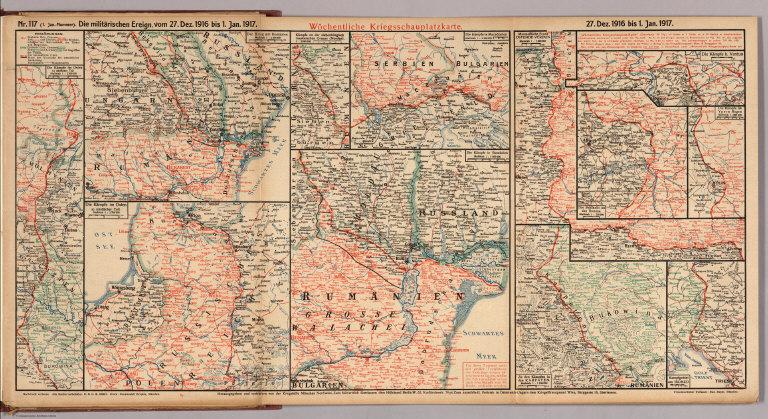 World War I Map (German), Nr. 117. Military Events ... to January 1, 1917.