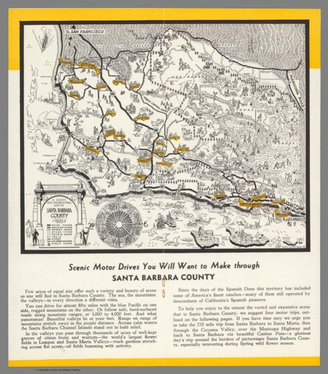 A Scenic and Recreational Map of Santa Barbara County.