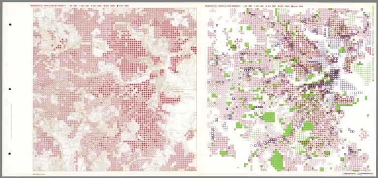 Boston. Residential Population Density; Industrial, Commercial; Large Institutional, Park, Institutional, Airport, Cemetery.