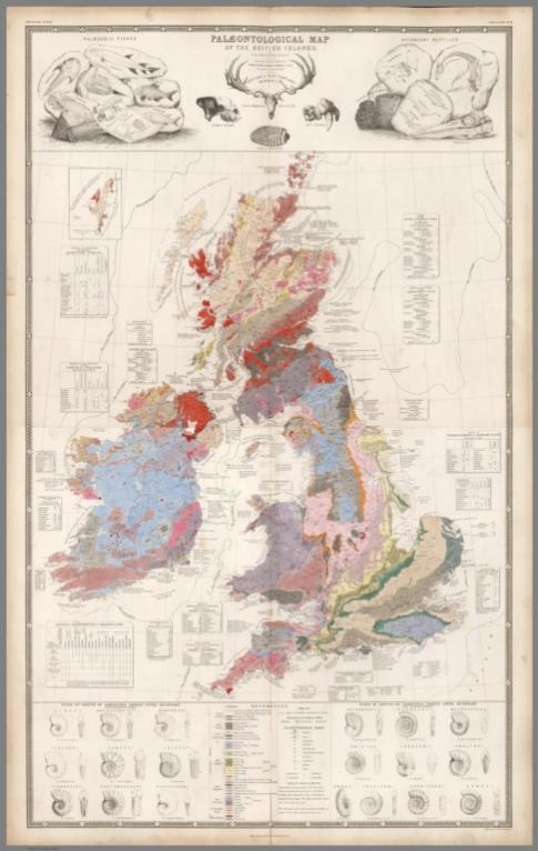 Composite Map: Paleontological Map of the British Islands.