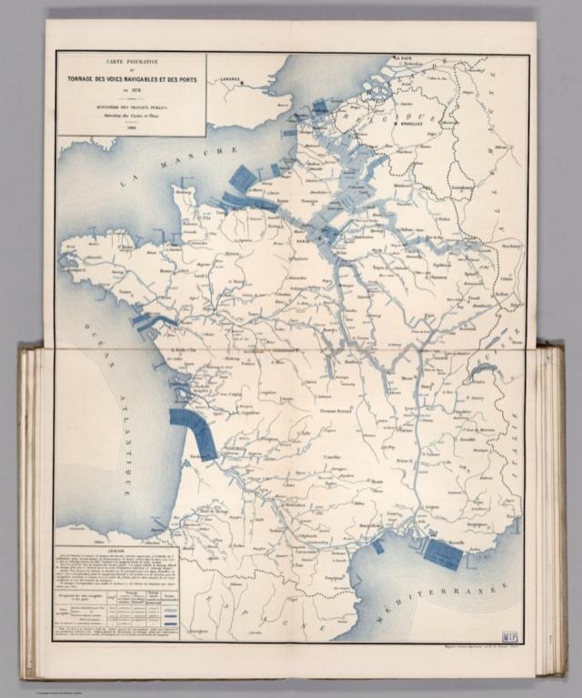 Carte Figurative du Tonnage des Voies Navigables et des Ports en 1878.