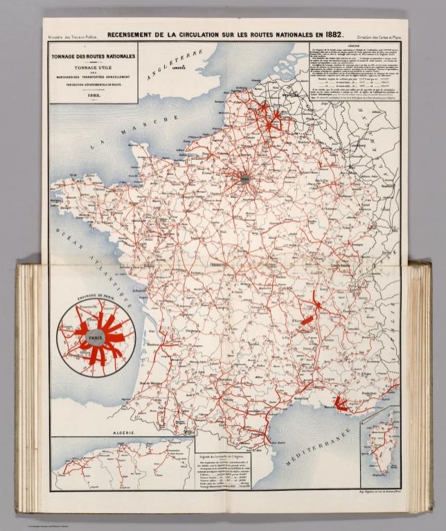 Tonnage des Routes Nationales en 1882.