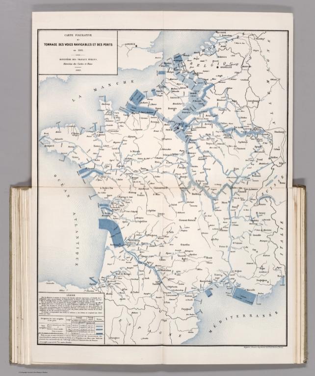 Carte Figurative du Tonnage des Voies Navigables et des Ports en 1881.