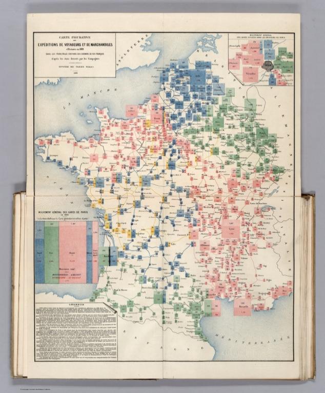 Carte Figurative des Expeditions de voyageurs et de Marchandises Effectuees en 1883.