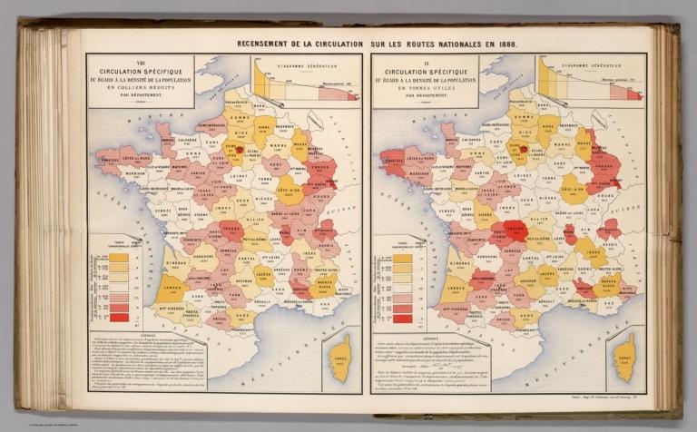 VIII. Circulation Specifique eu Egard a la Densite de la Population... IX. Circulation Specifique eu Egard a la Densite de la Population en Tonnes Utiles.