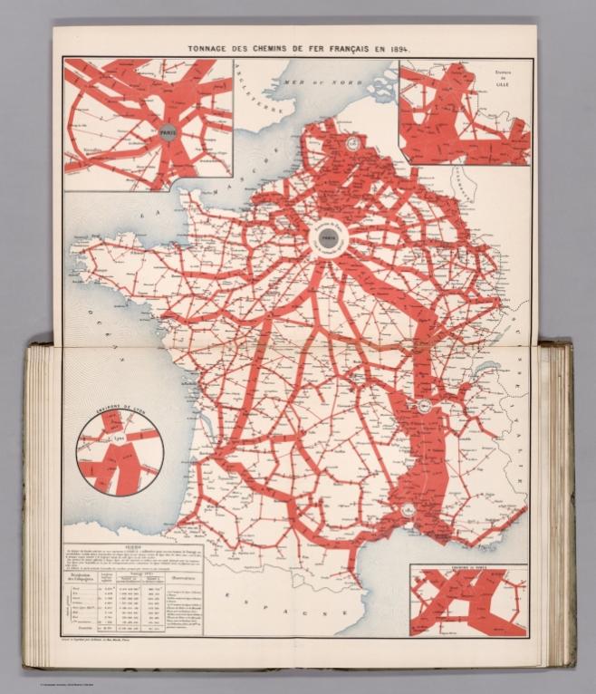 Tonnage des Chemins de Fer Francais en 1894.