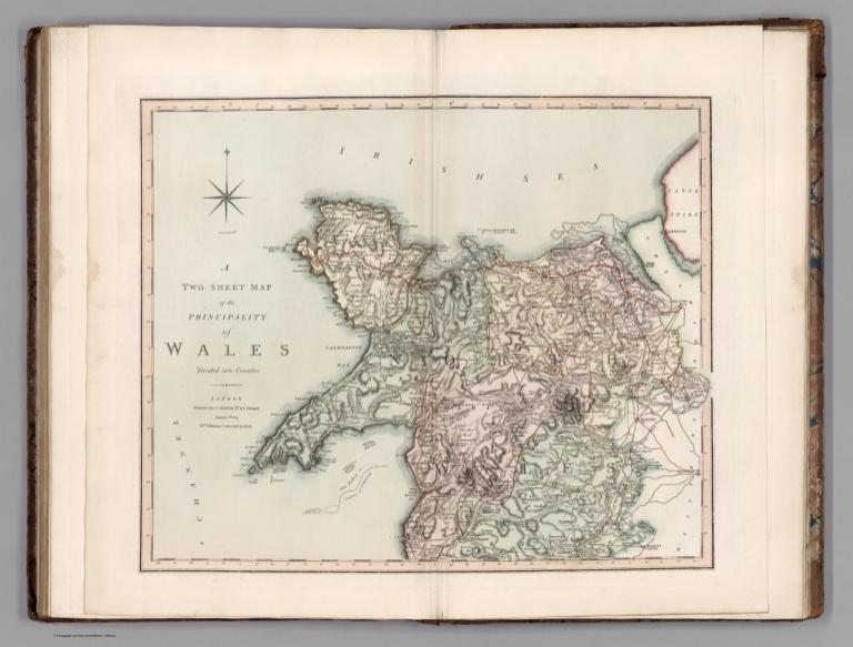 A two sheet map of the principality of Wales. Sheet 1