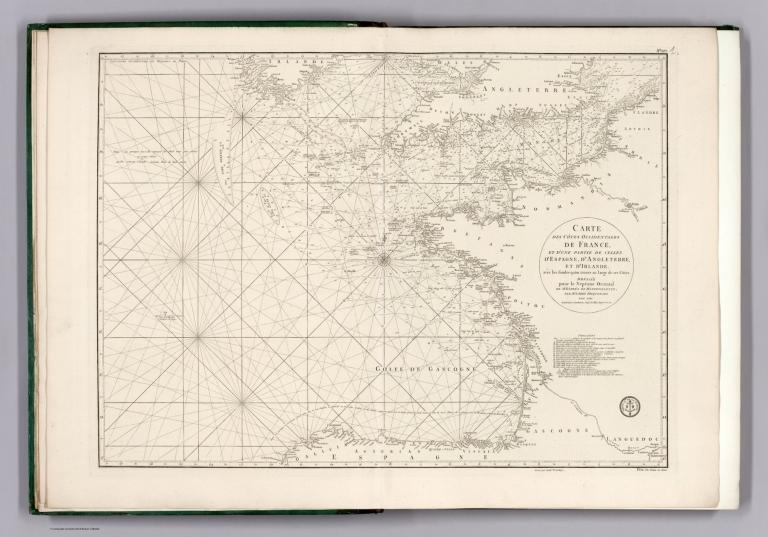 Carte des cotes occidentales de France et d'une partie de celles d'Espagne