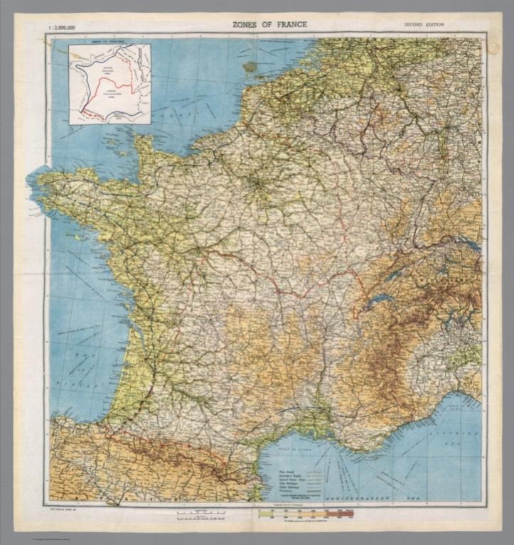 Zones of France : 1:2,000,000