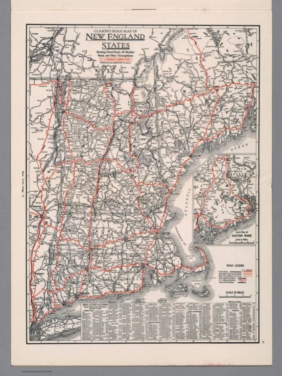 Clason's Road Map of New England States