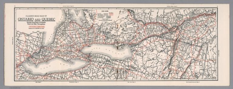 Clason's Road Map of Ontario and Quebec