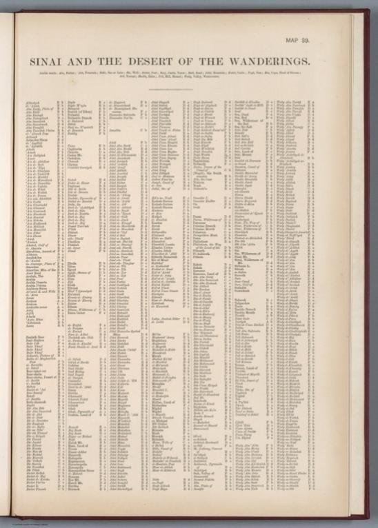 Index Page: Sinai and the desert of the wanderings. Map 39