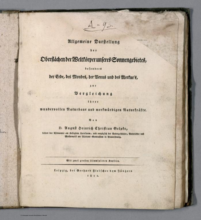 Title Page: Allgemeine Darstellung der Oberflachen der Weltkörper unseres Sonnengebietes.