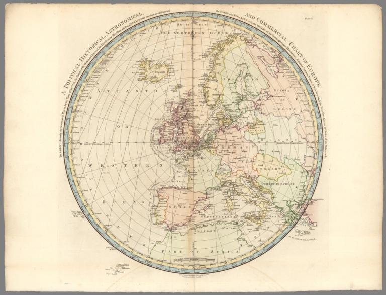 A Political, Historical, Astronomical and Commercial, Chart of Europe