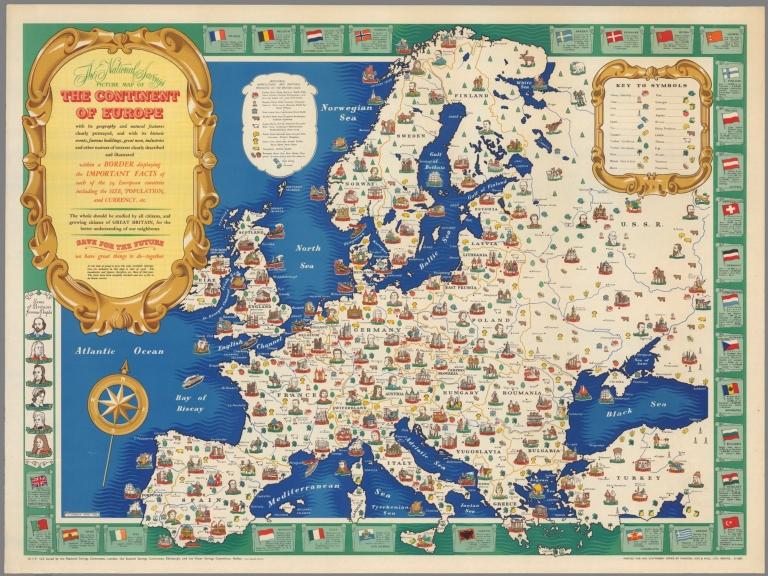 The National Savings Picture Map of the Continent of Europe