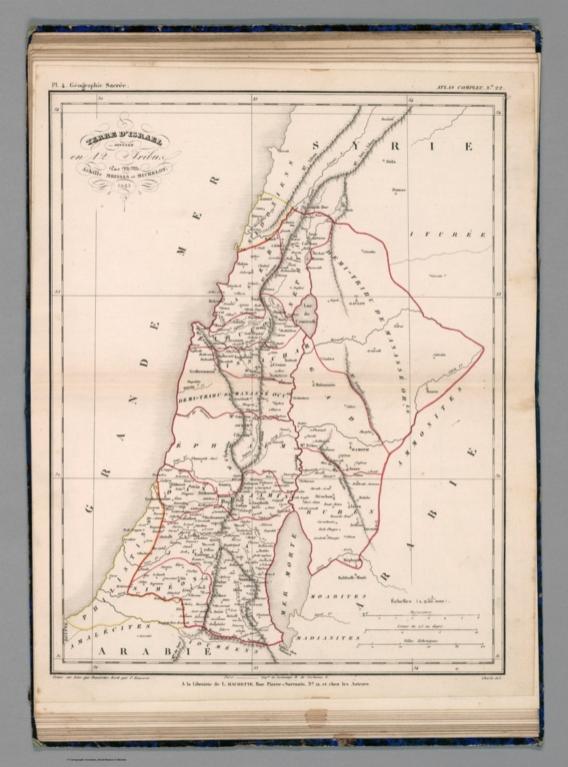 Terre d'Israel divisee en 12 Tribus. Pl. 4. Geographie Sacree