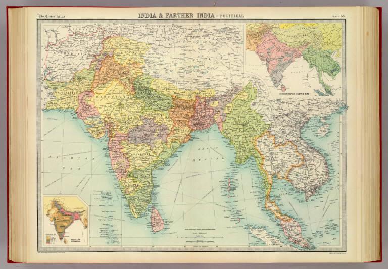 India & Farther India - political.