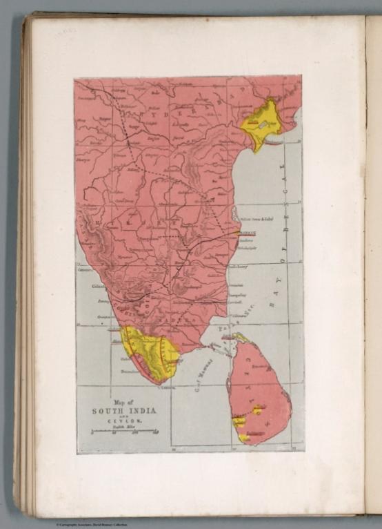 Map of South India and Ceylon