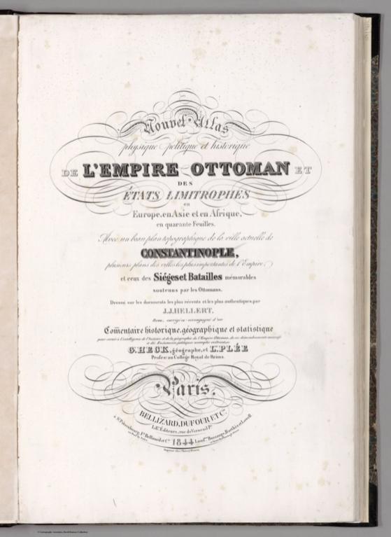 Title Page: Nouvel atlas physique, politique, et historique de l'Empire Ottoman