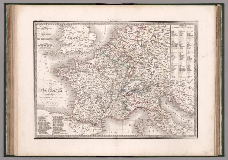 Carte comparee de la France en 1789 et 1813