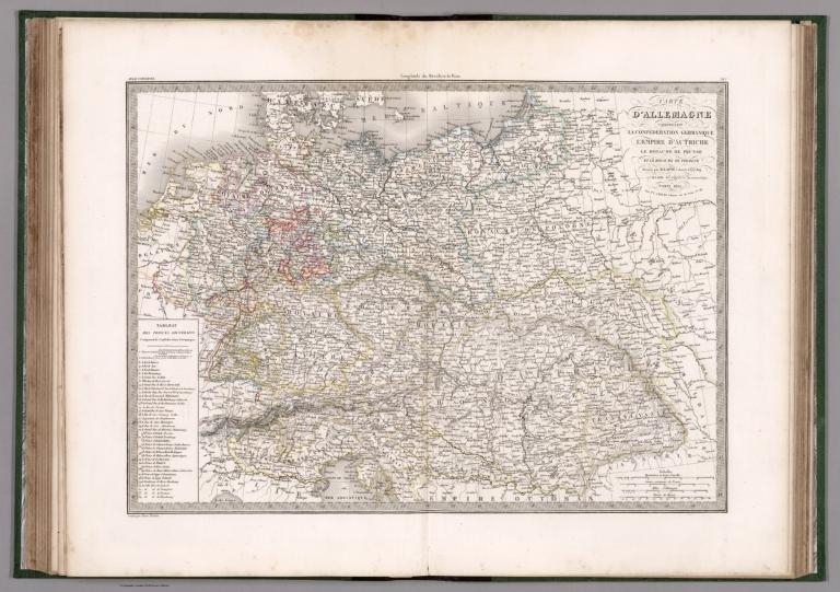 Carte d'Allemagne comprenant la Confederation Germanique ...