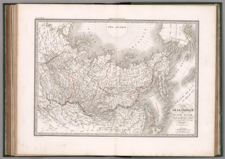 Carte de la Siberie ou Russie d'Asie