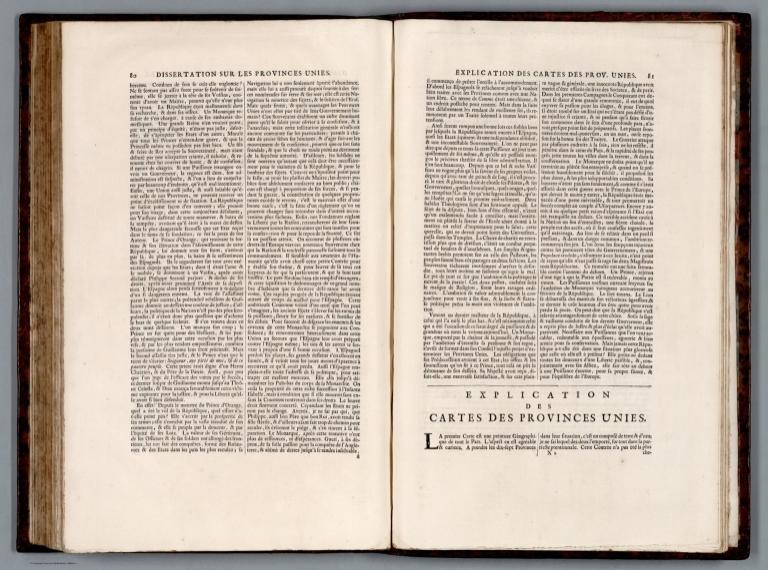 Text: (Continues) Tom I. Page 80. Dissertation sur les Provinces Unies. Explication des cartes des Prov. Unies. P. 81