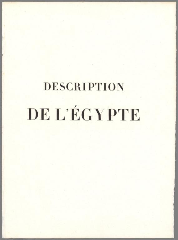 Title: Description De L'Égypte.