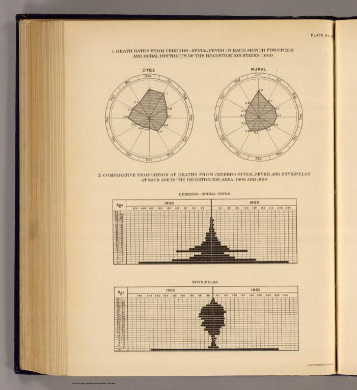 118. Deaths cerebro-spinal fever, erysipelas 1900, 1890.