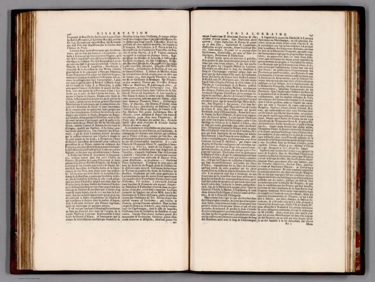 Text: (Continues) Tome III. Dissertation sur la Lorraine et sur le Barrois. Page 146-147