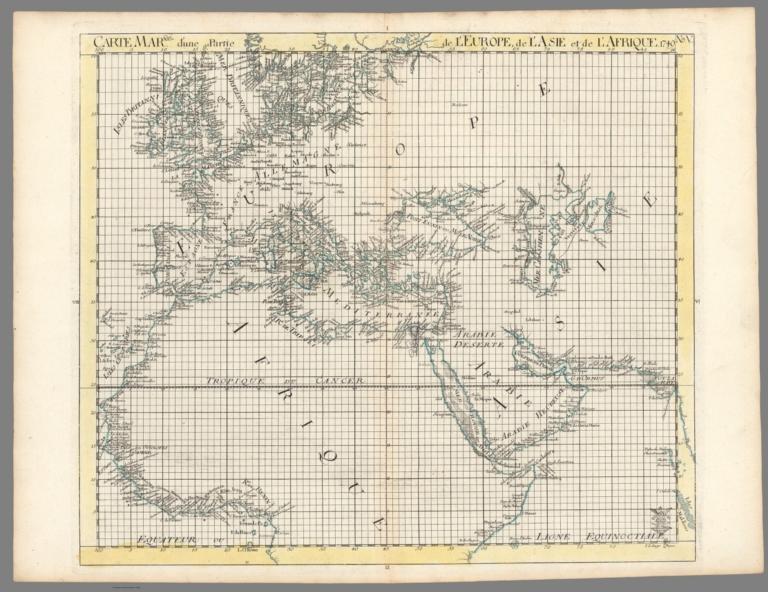 No. V. Carte marine d'une partie de l'Europe, de l'Asie, et de l'Afrique