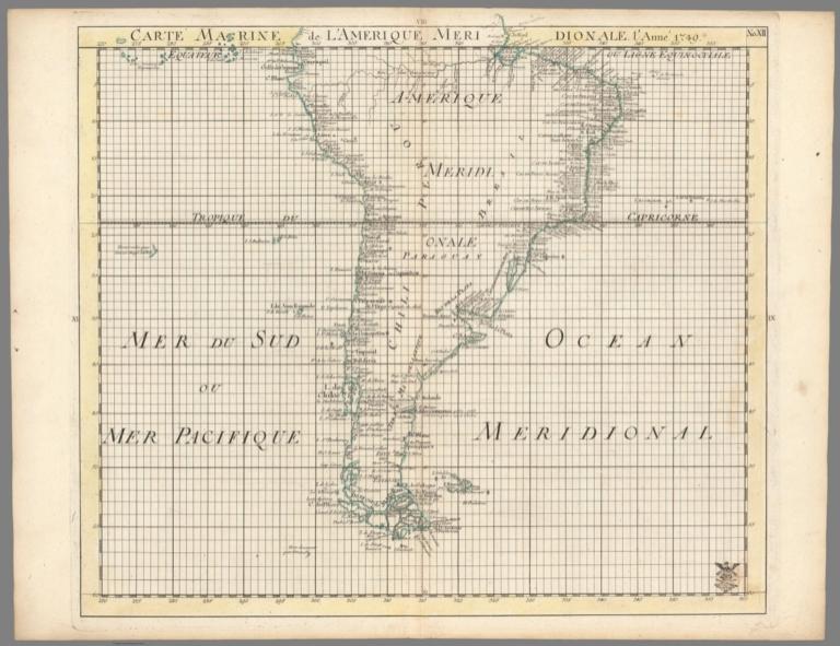 No. XII. Carte marine de l'Amérique meridionale