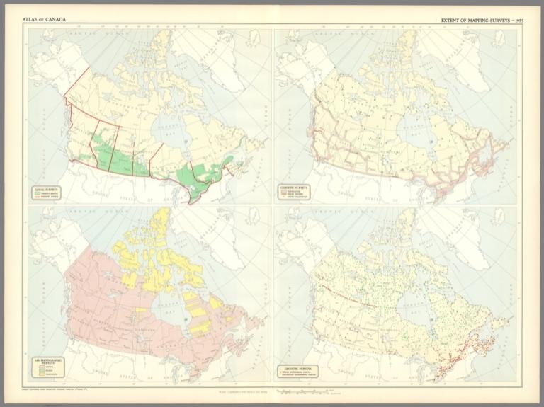 (4) Extent of mapping surveys, 1955.