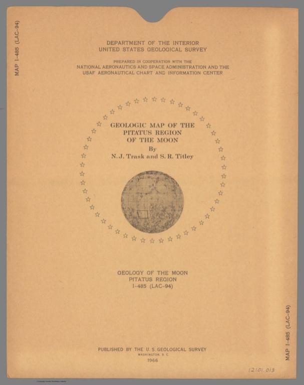 Covers: Geologic Map of Pitatus Region of the Moon. MAP I - 485 (LAC-94).