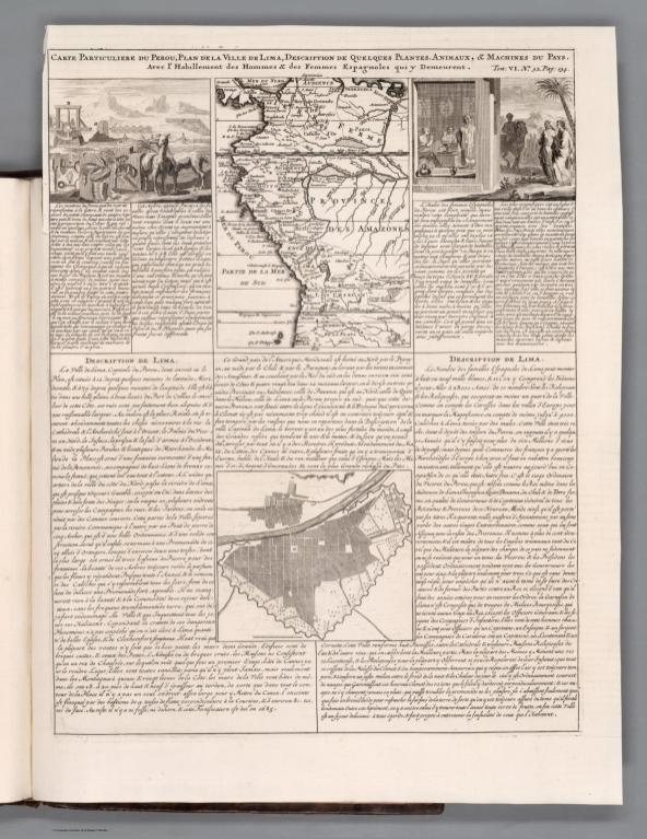 Tome VI. No. 32. Page 134. Carte particuliere du Perou, plan de la ville de Lima