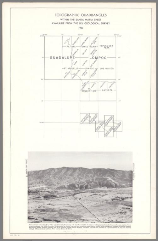 Text: Topographic Quadrangles within the Santa Maria Sheet.