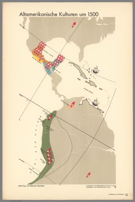 Altamerikanische Kulturen um 1500. (Old American cultures around 1500).