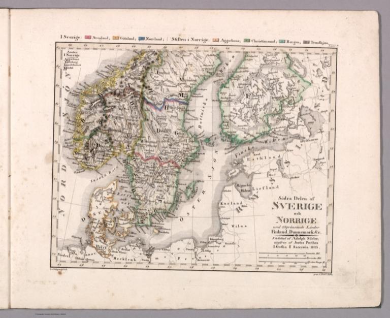 VIII a: Sodra delen af Sverige och Norrige med tilgransande Lander Finland, Dannemark &c.