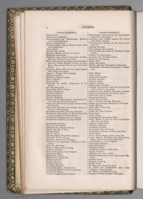 Index: Contents of Geography and Planography (continued).