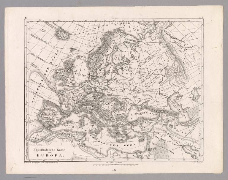 Plate 1. Physikalische Karte von Europa.