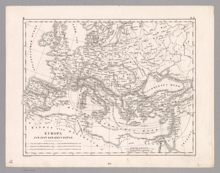 Plate 12. Europa zur Zeit der Kreuzzuege.