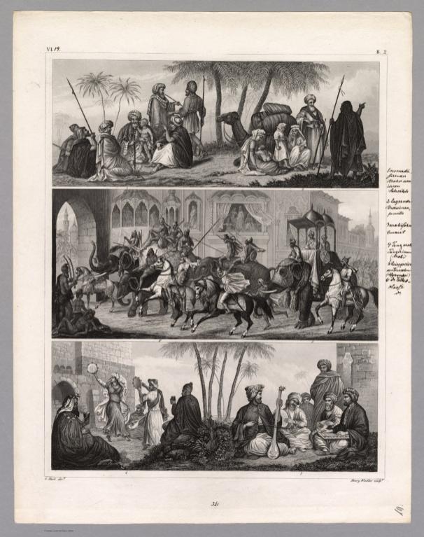 View: Plate 19. Arabians and Bedouins; Travel in Lahore.