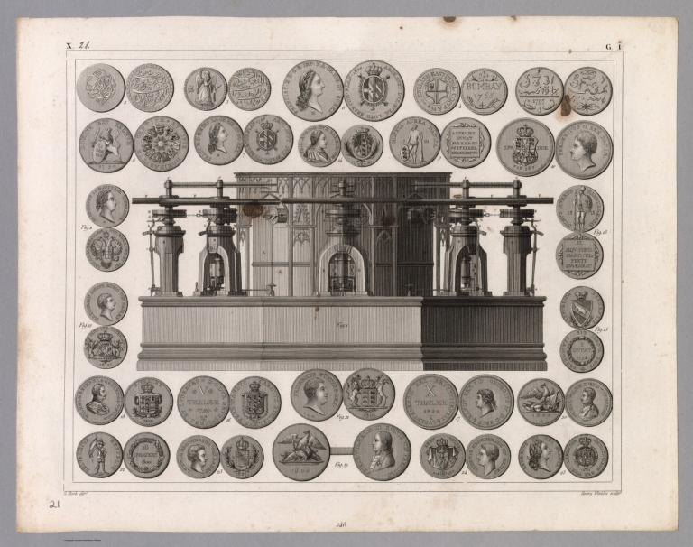 View: Plate 21. Coin-Making Machines; Coins